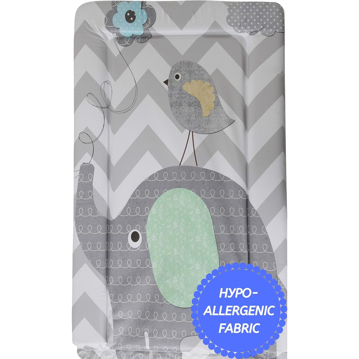 Callowesse Baby Changing Mat - Elephant Chevron Grey - Image 2