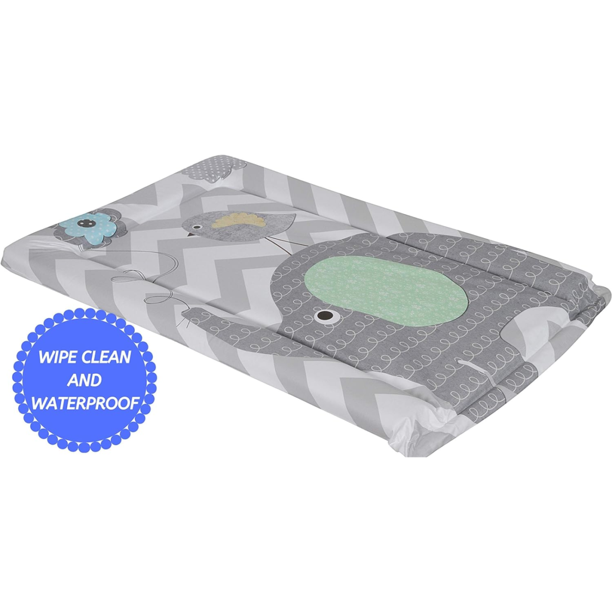Callowesse Baby Changing Mat - Elephant Chevron Grey - Image 3