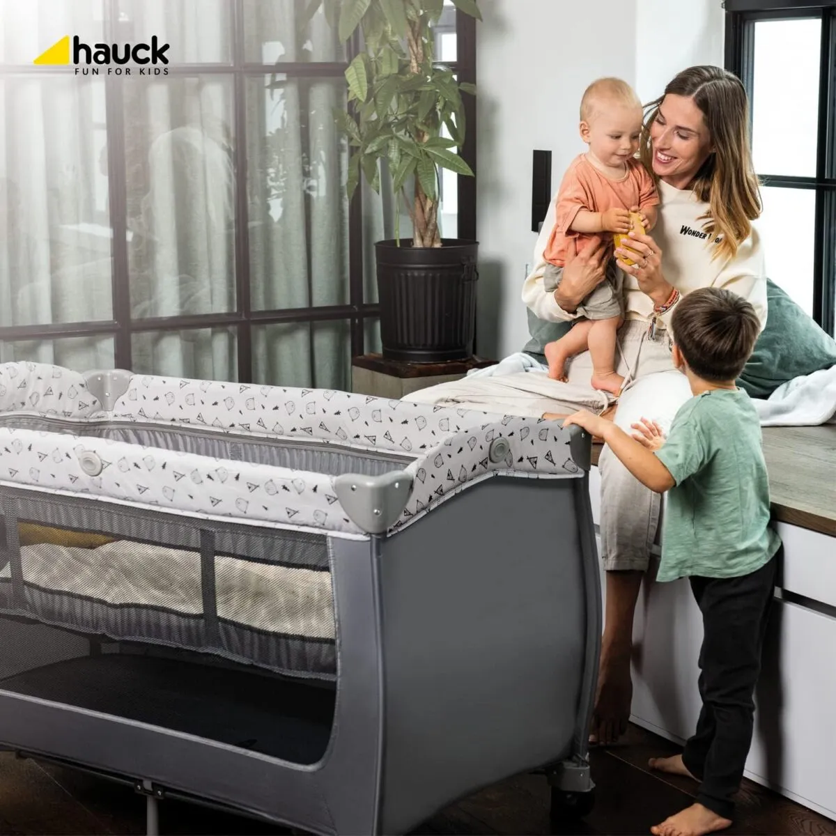 Hauck Disney Sleep N Play Centre Travel Cot - Micky Mouse Grey - Image 2