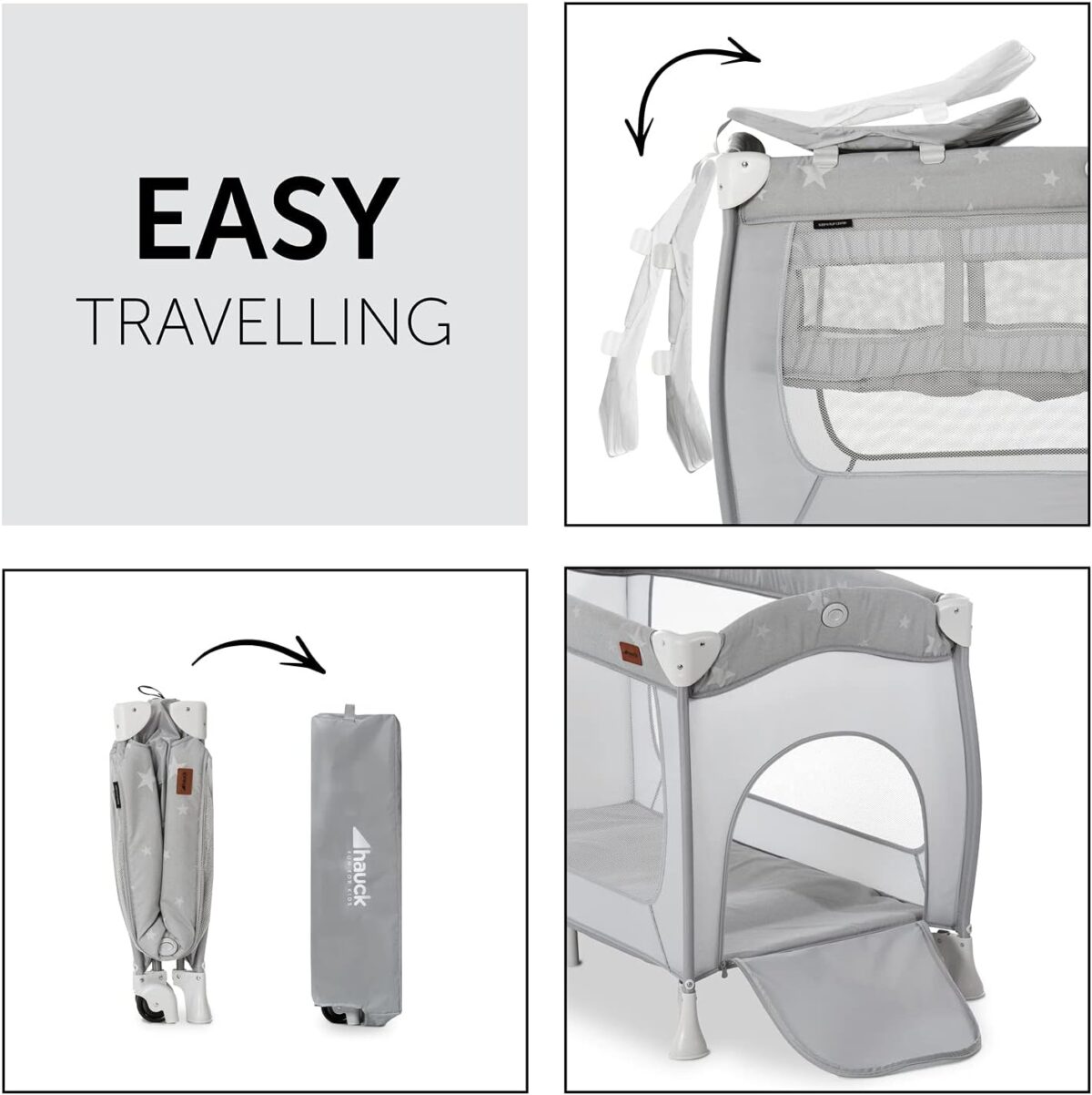 Hauck Sleep N Play Center Travel Cot - Stars - Image 3