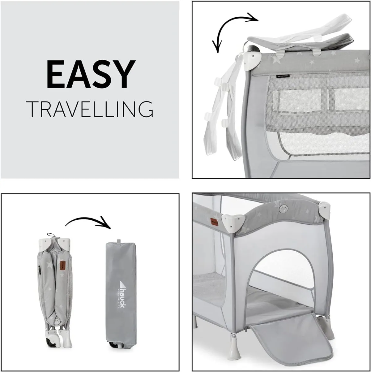 Hauck Sleep N Play Center Travel Cot - Stars - Image 3