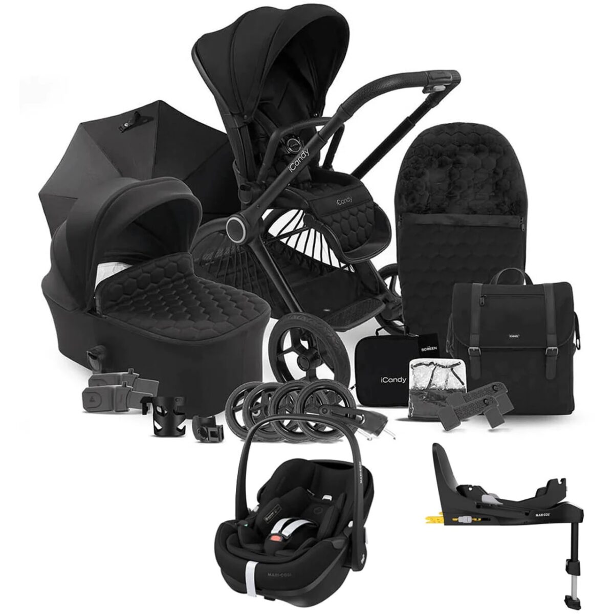 iCandy Core Complete Travel System + Maxi-Cosi Pebble Pro Car Seat & Pro Slide Base