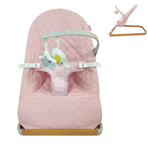 My Babiie - Dani Dyer Pink Plaid Baby Bouncer