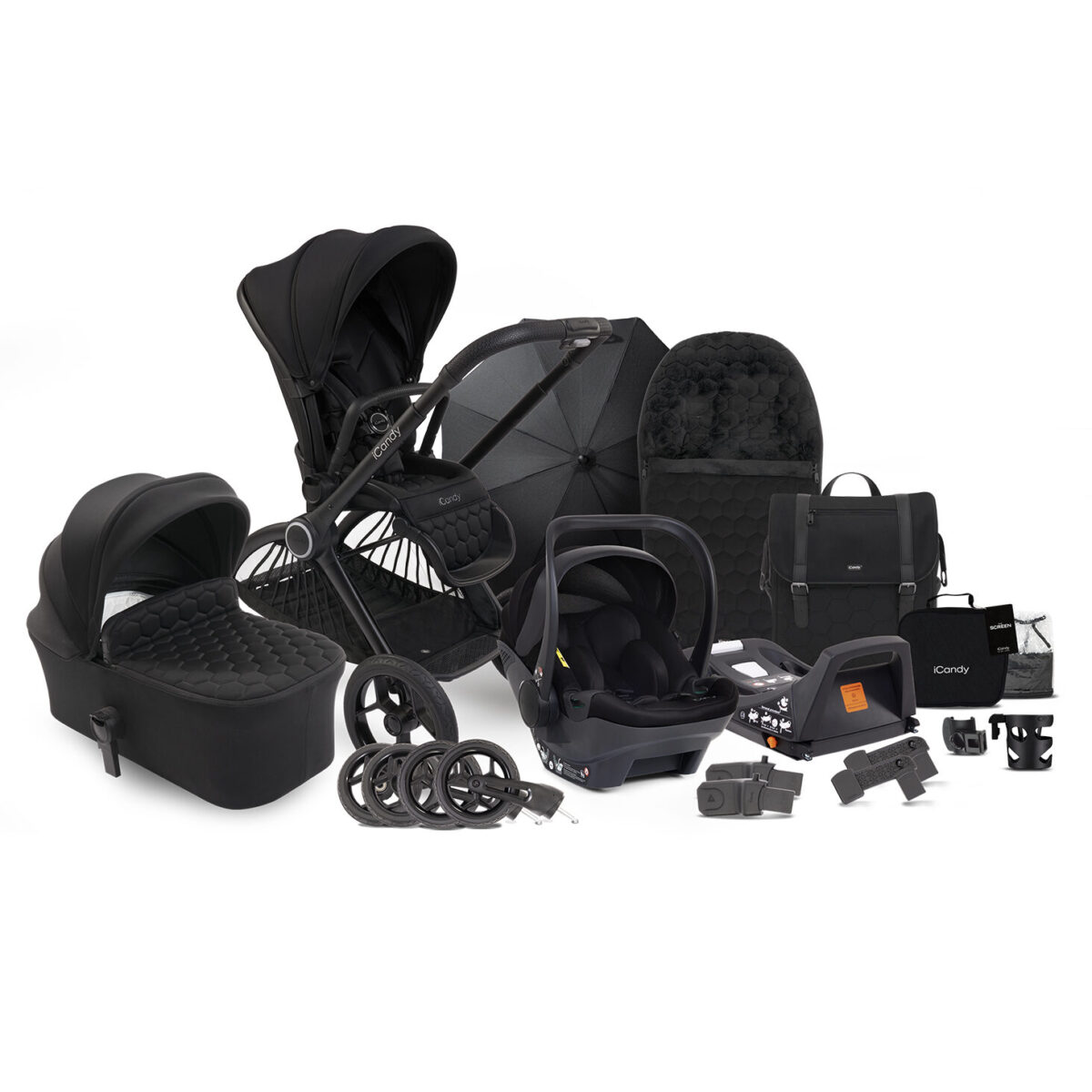 iCandy Core Pushchair and Carrycot - Complete Cocoon Car Seat Bundle