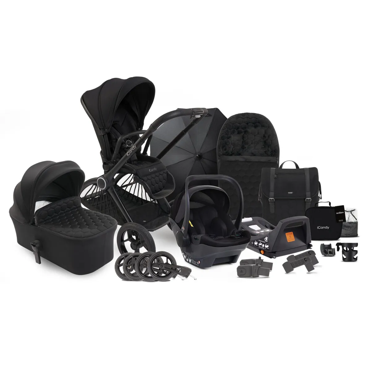 iCandy Core Pushchair and Carrycot - Complete Cocoon Car Seat Bundle