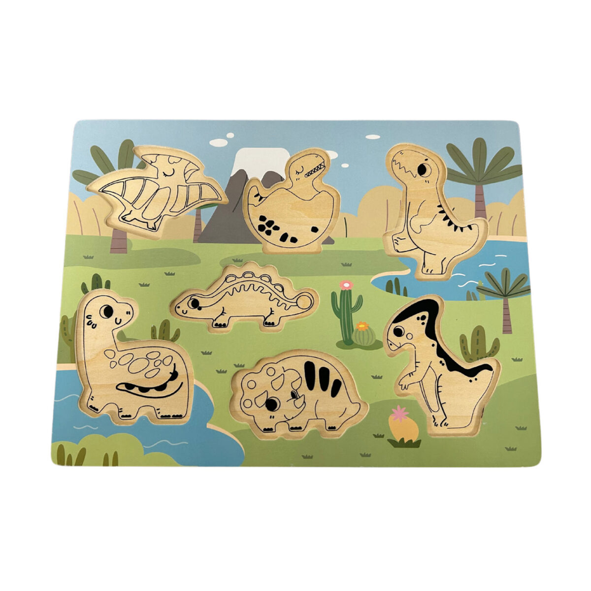 Just For Me - Wooden Dinosaur Puzzle (8 Pcs) - Image 3