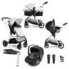 Mimi Travel System Pecan i-Size Car Seat and Base - Silver 1