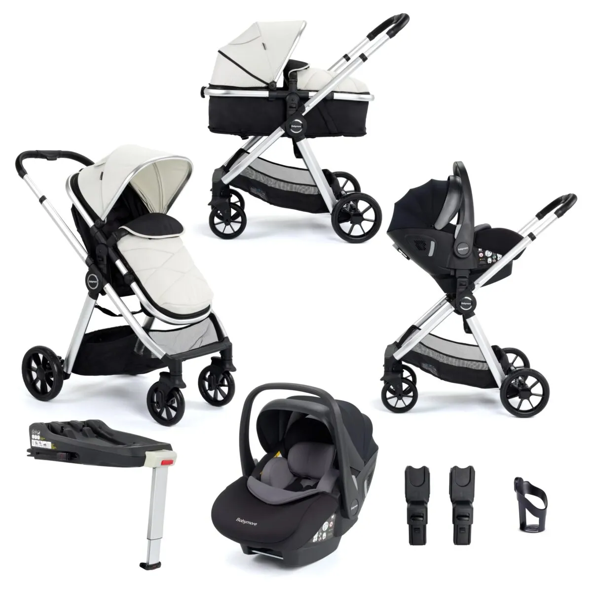 Mimi Travel System Pecan i-Size Car Seat and Base - Silver 1