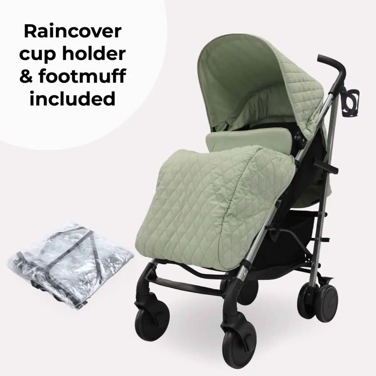 My Babiie MB51 Quilted Lightweight Stroller | Billie Faiers Sage - Image 8