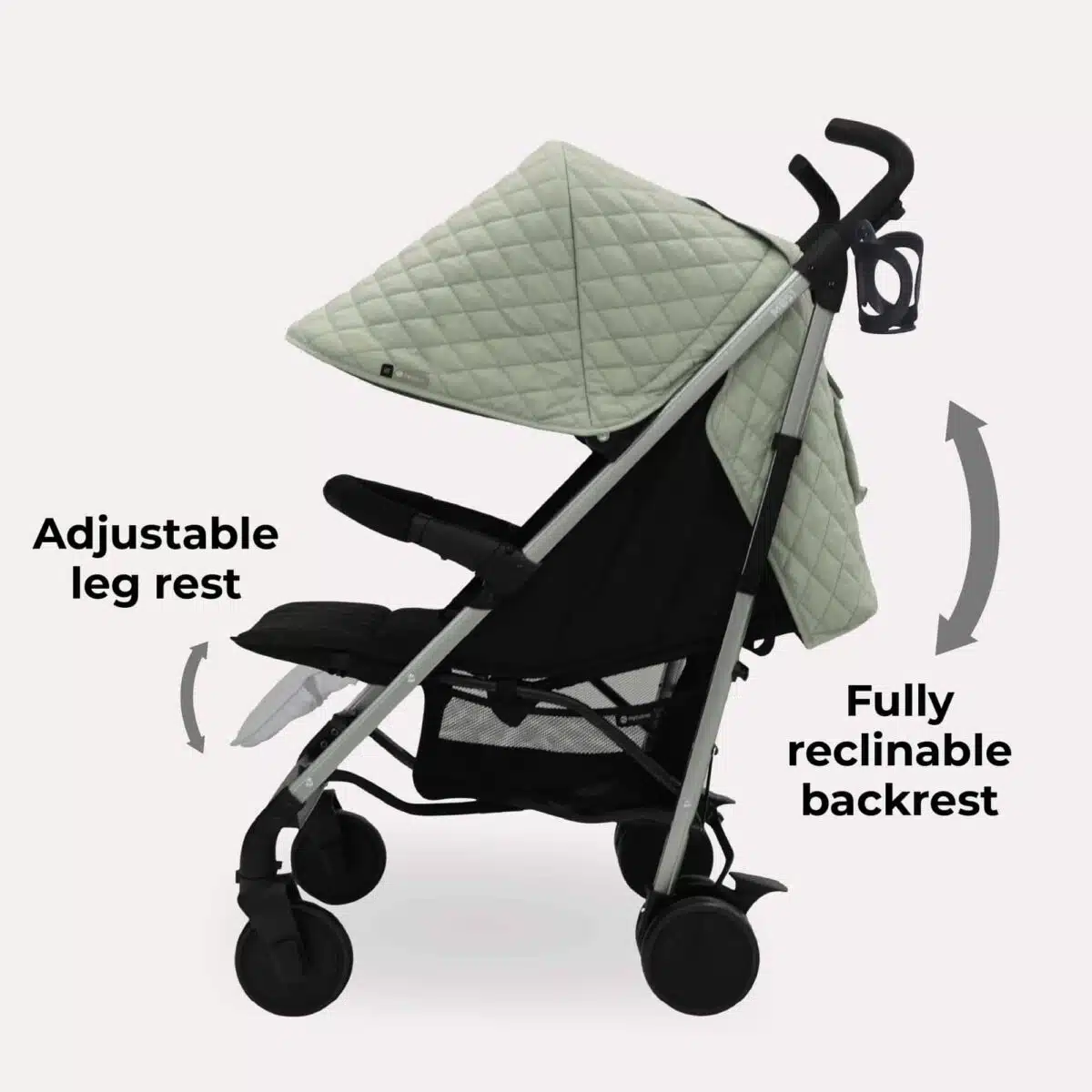 My Babiie MB51 Quilted Lightweight Stroller | Billie Faiers Sage - Image 4