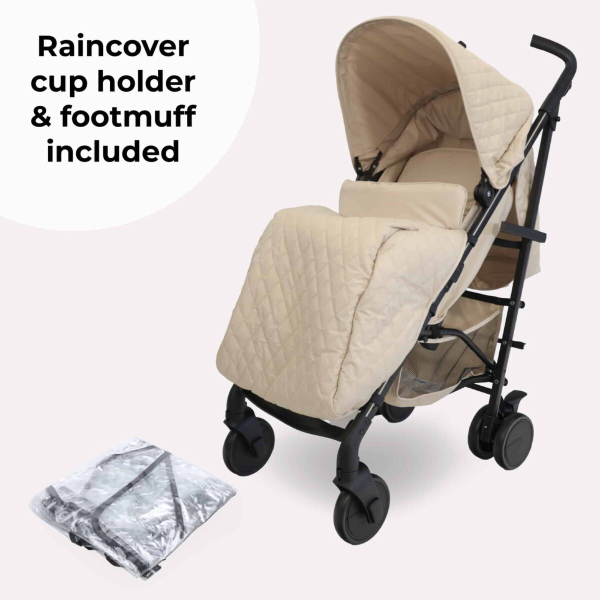 My Babiie MB51 Quilted Stroller - Sand - Image 2