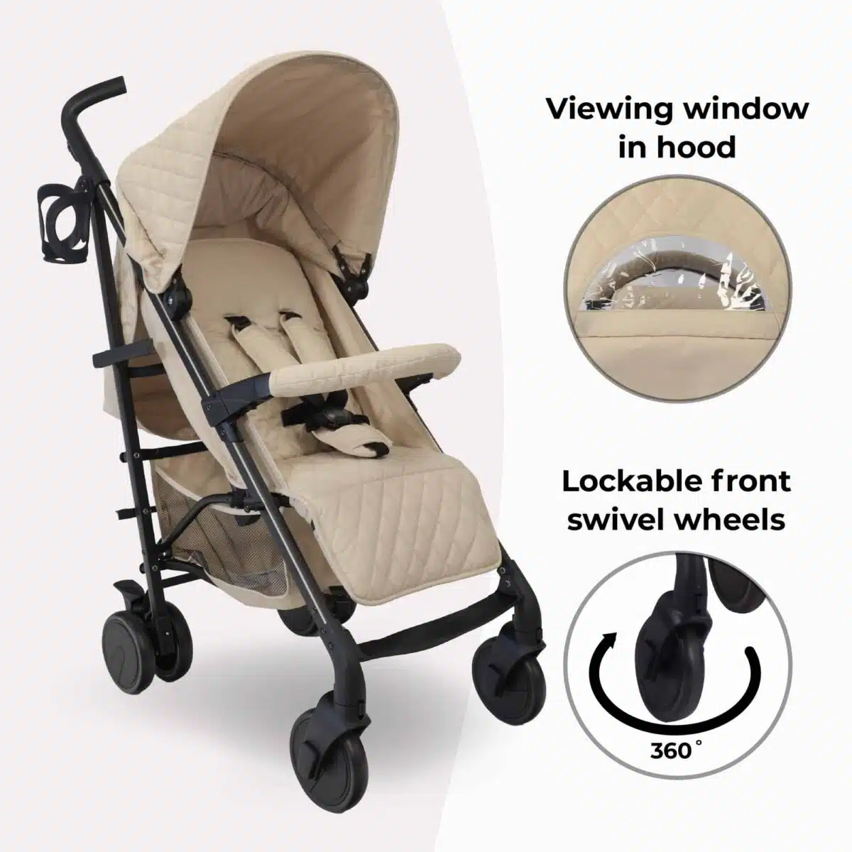 My Babiie MB51 Quilted Stroller - Sand - Image 13