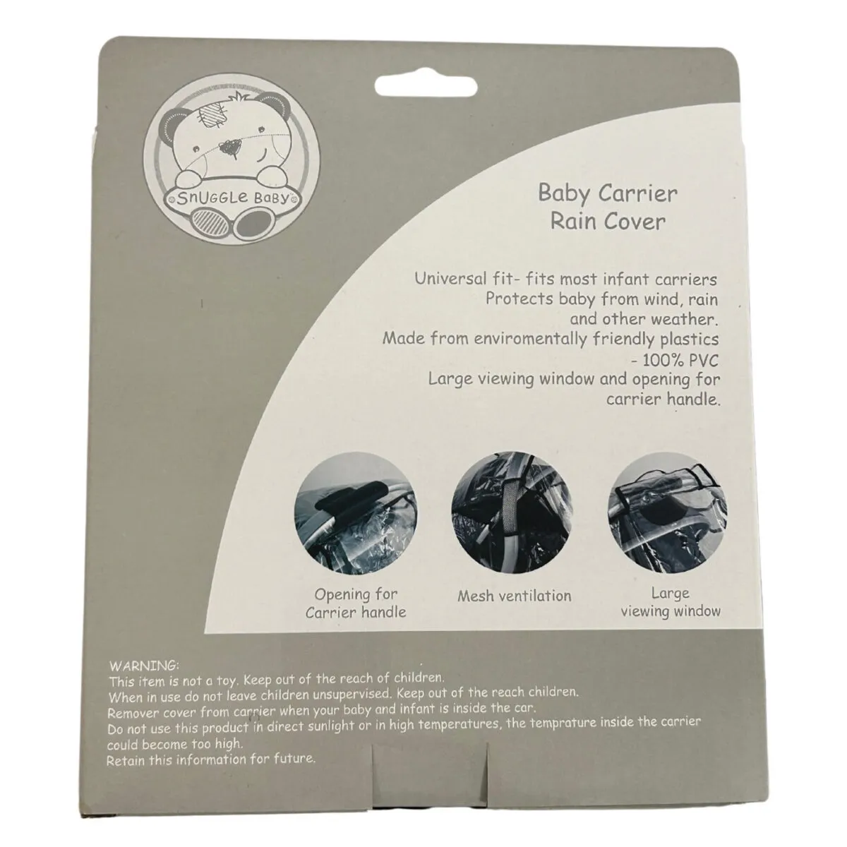 Snuggle Baby - Baby Carrier Rain Cover - Image 2
