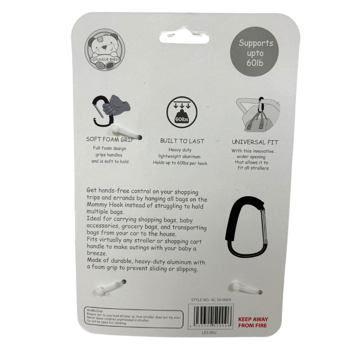Snuggle Baby - Metal "Mummy Hook" for Pushchairs - Large - Image 2