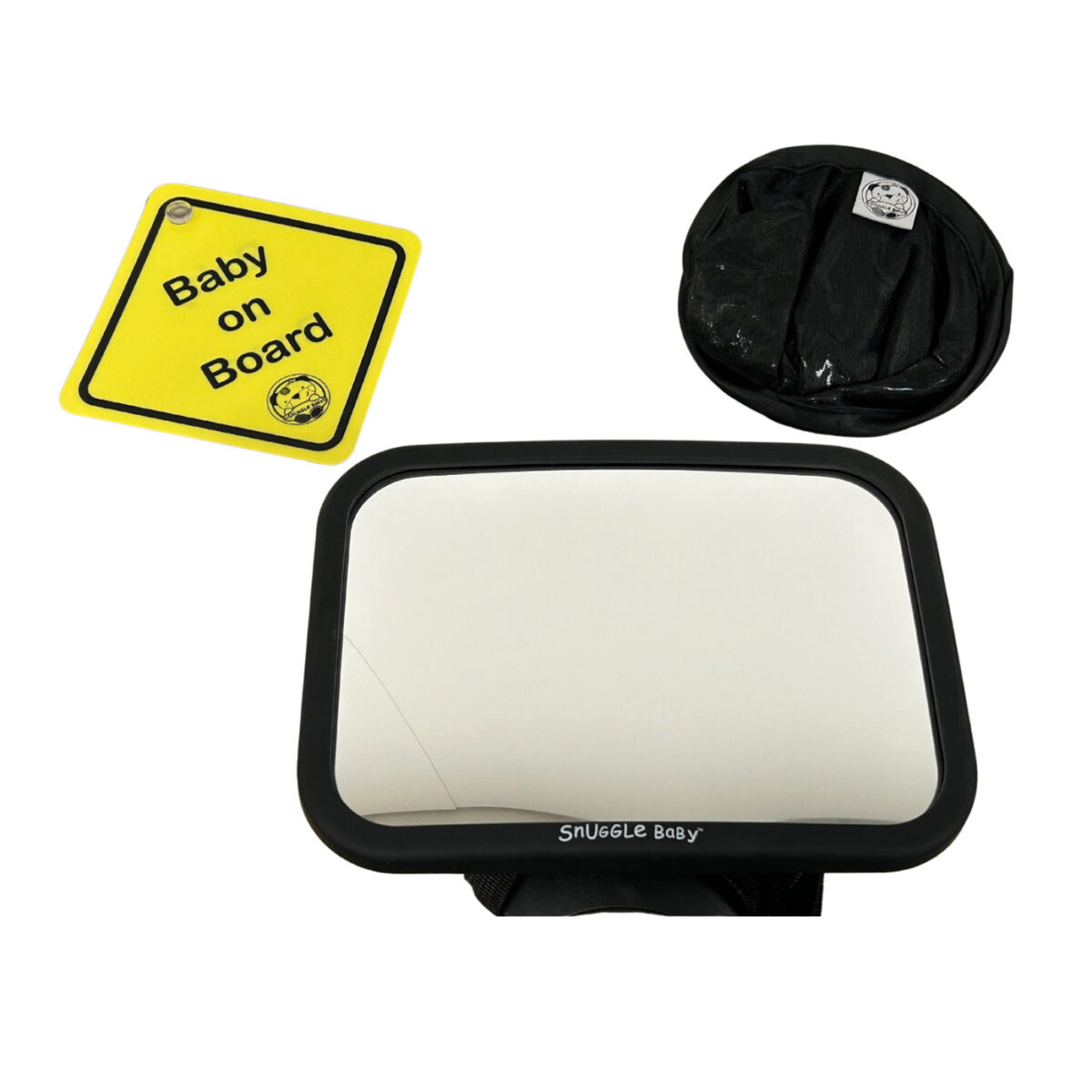 Snuggle Baby Car Essentials Travel Set with Mirror, Sunshades & Baby on Board Sign - Image 2