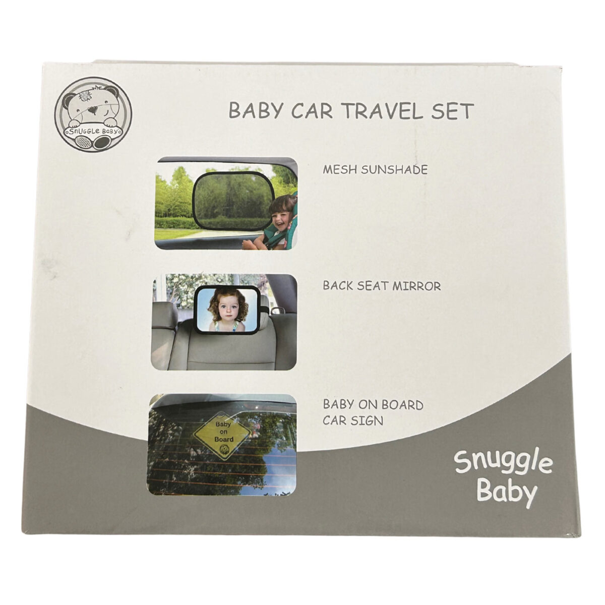 Snuggle Baby Car Essentials Travel Set with Mirror, Sunshades & Baby on Board Sign - Image 8