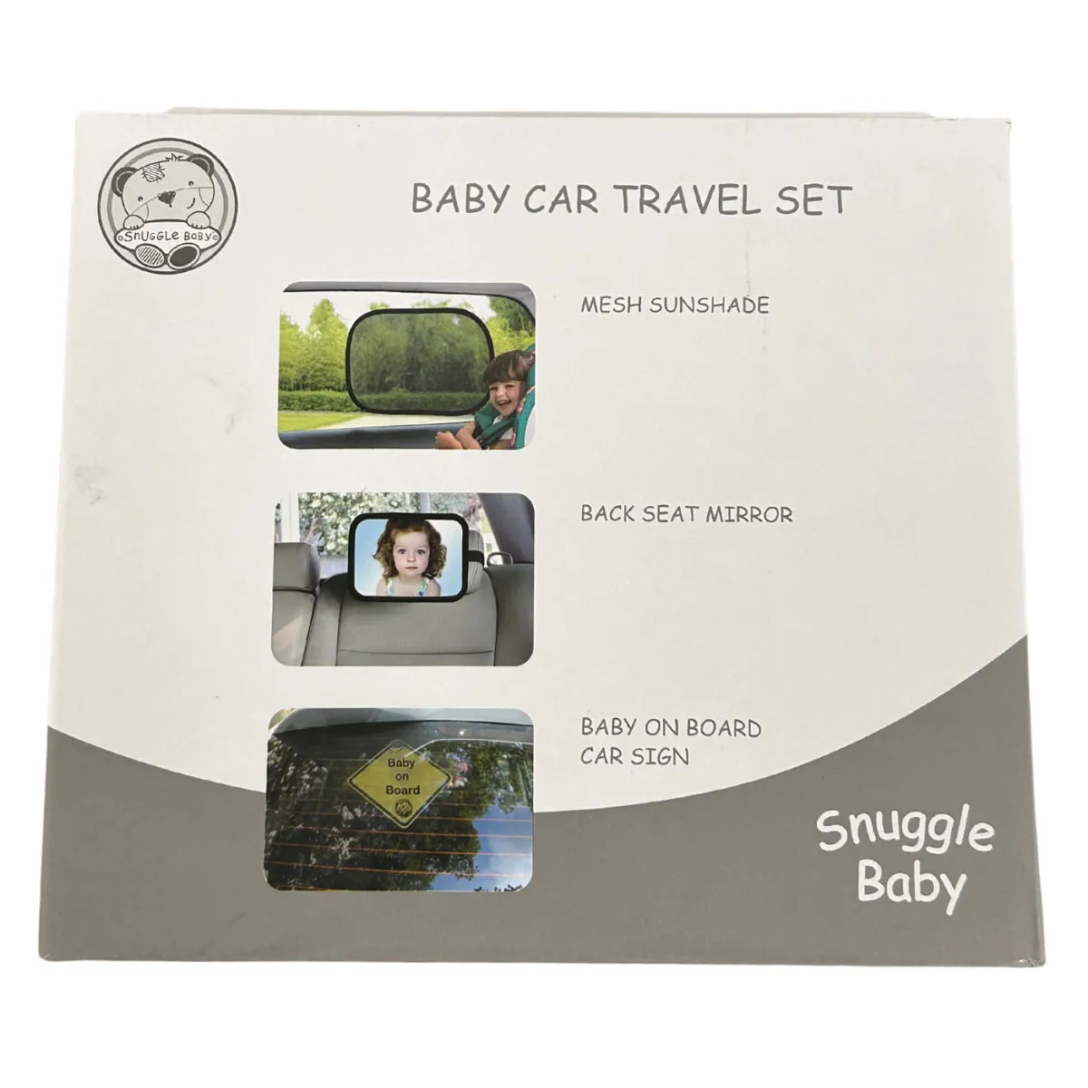 Snuggle Baby Car Essentials Travel Set with Mirror, Sunshades & Baby on Board Sign - Image 8