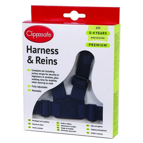Clippasafe Premium Harness & Reins - Navy from Olivers Baby Care