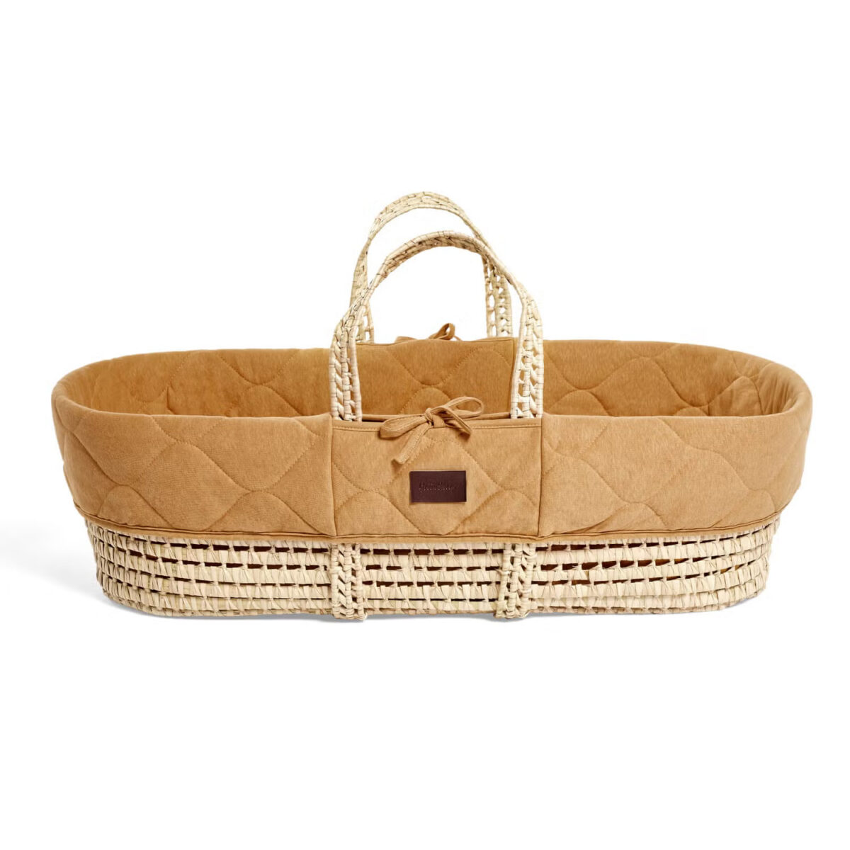 The Little Green Sheep Natural Quilted Moses Basket & Mattress - Honey - Image 2