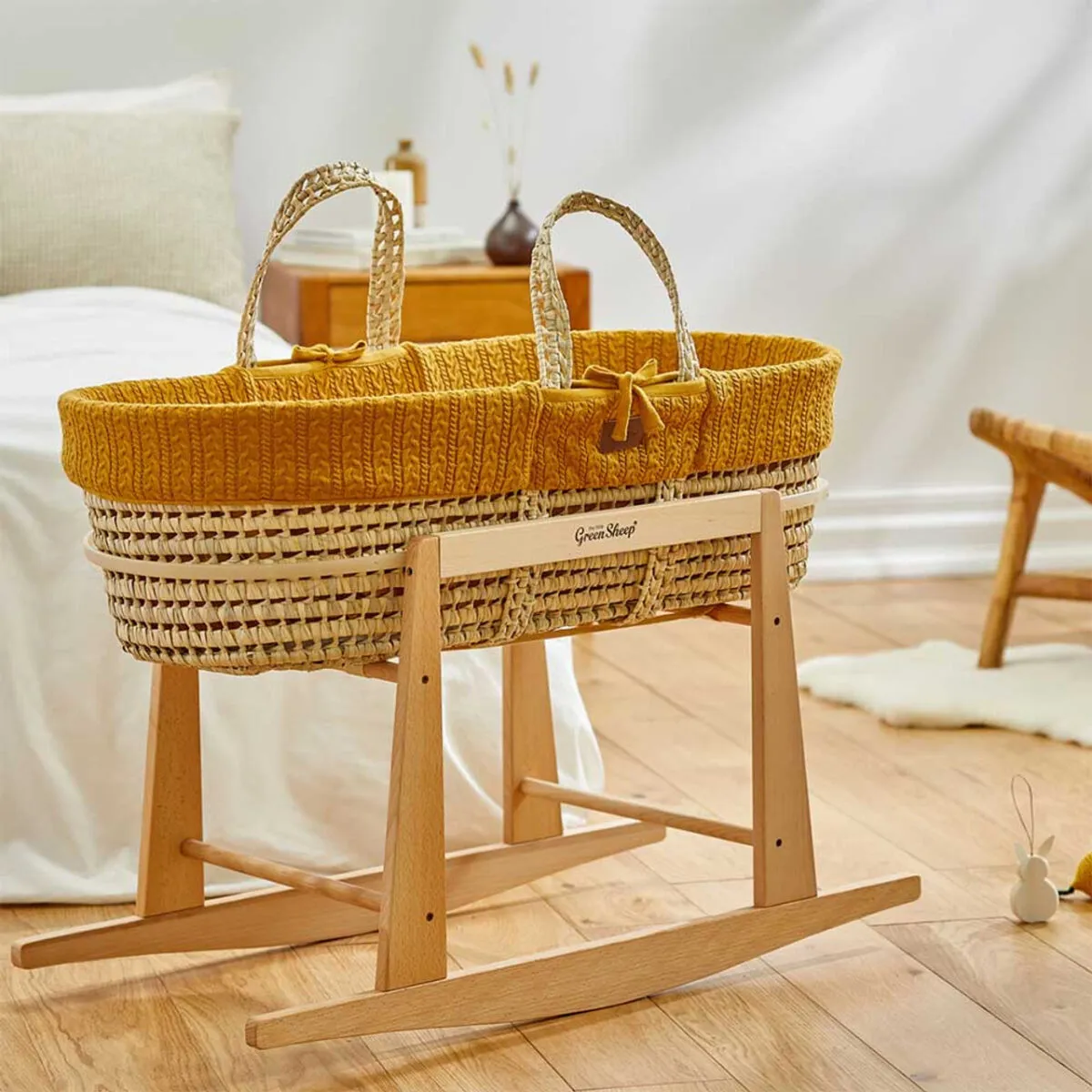 LGS Moses Basket & Rocking Stand Bundle - Honey - Image 2