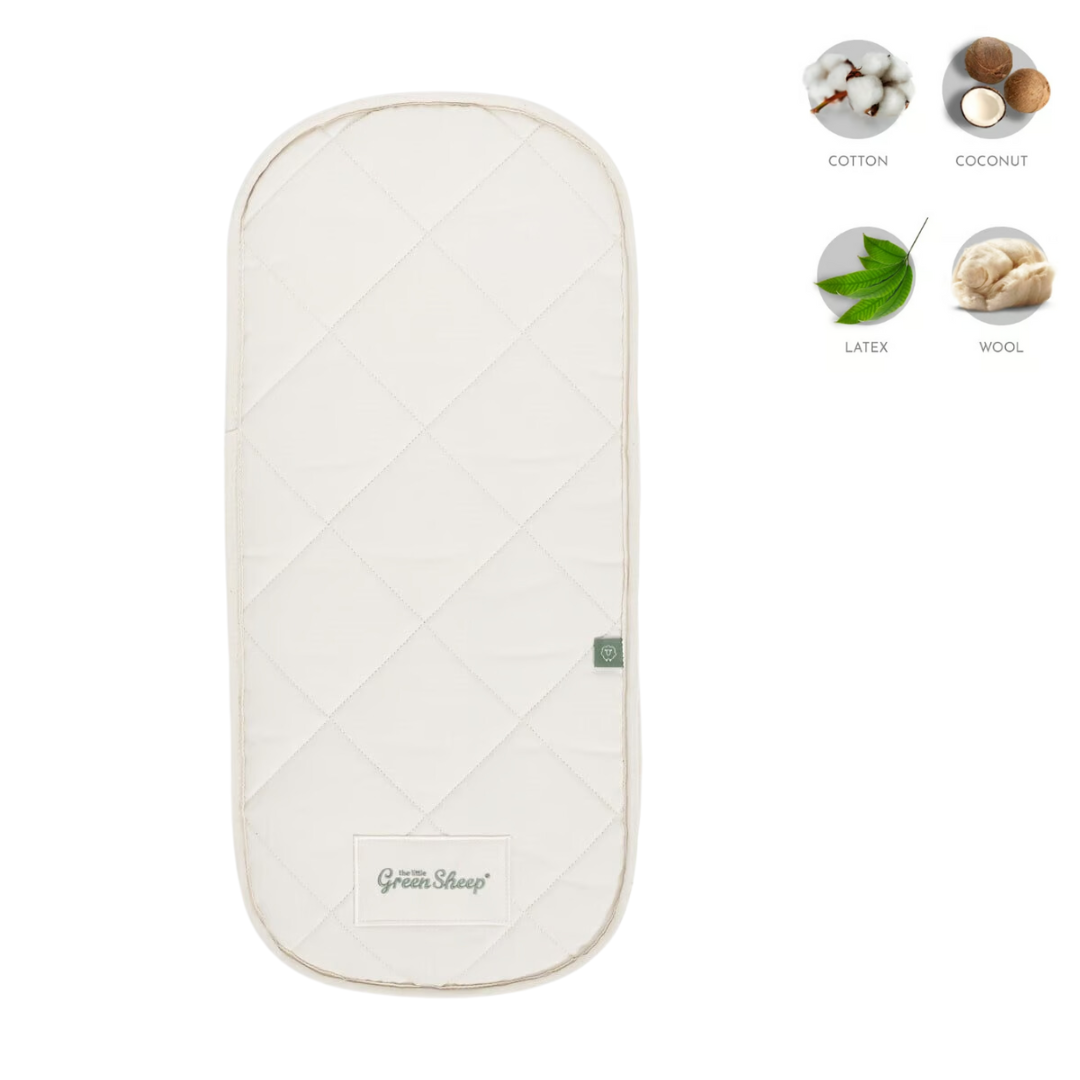 The Little Green Sheep Natural Moses Basket Mattress to fit Mothercare 28cmx75cm
