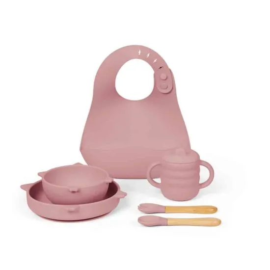 Ickle Bubba 6 Piece Silicone Feeding Set - Pig (Pink) from Olivers Baby Care