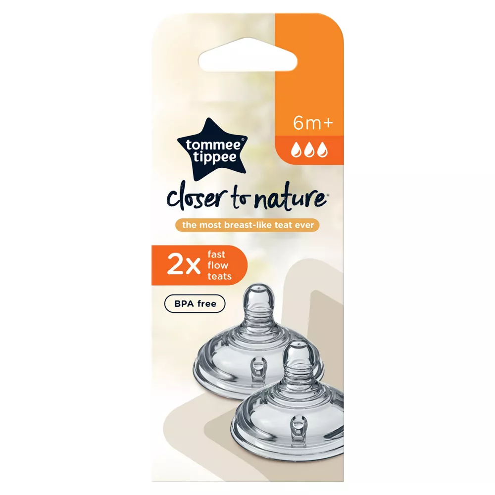 Tommee Tippee Closer to Nature Teats (Fast Flow) - 2 Pack from Olivers Baby Care