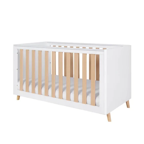 Tutti Bambini Fika Cot Bed 140cmx70cm - White/Light Oak