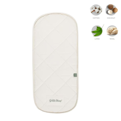 The Little Green Sheep Natural Moses Basket Mattress | Fits Mamas & Papas Moses Basket | 30cmx66.5cm