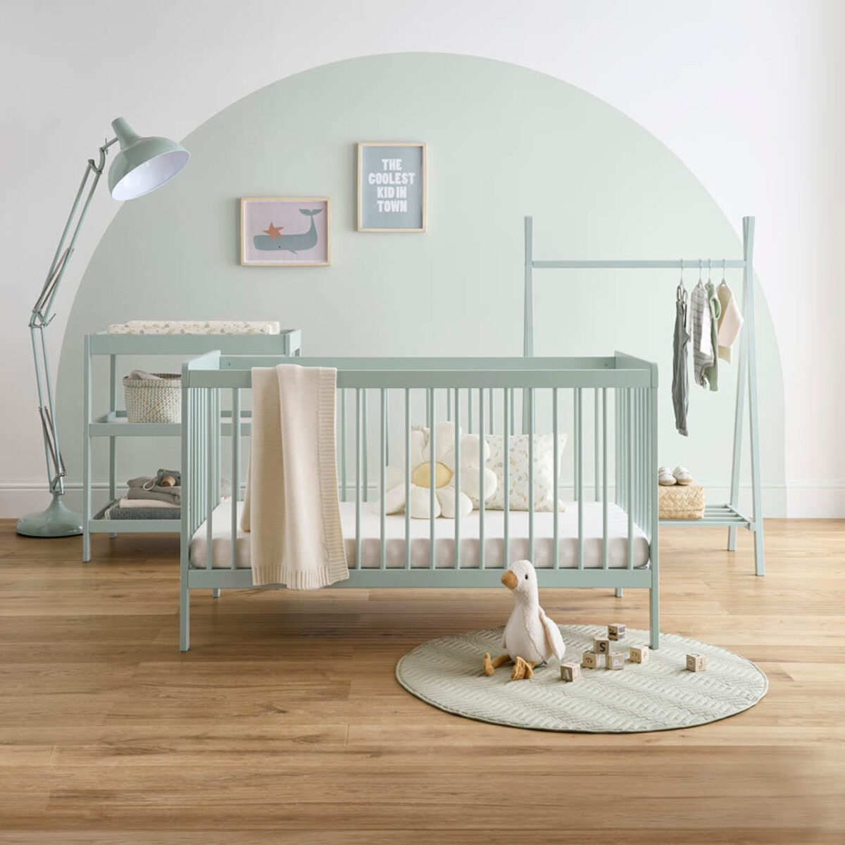 CuddleCo Nola 3 Piece Nursery Furniture Room Set with Cot Bed, Changer & Clothes Rail - Image 3