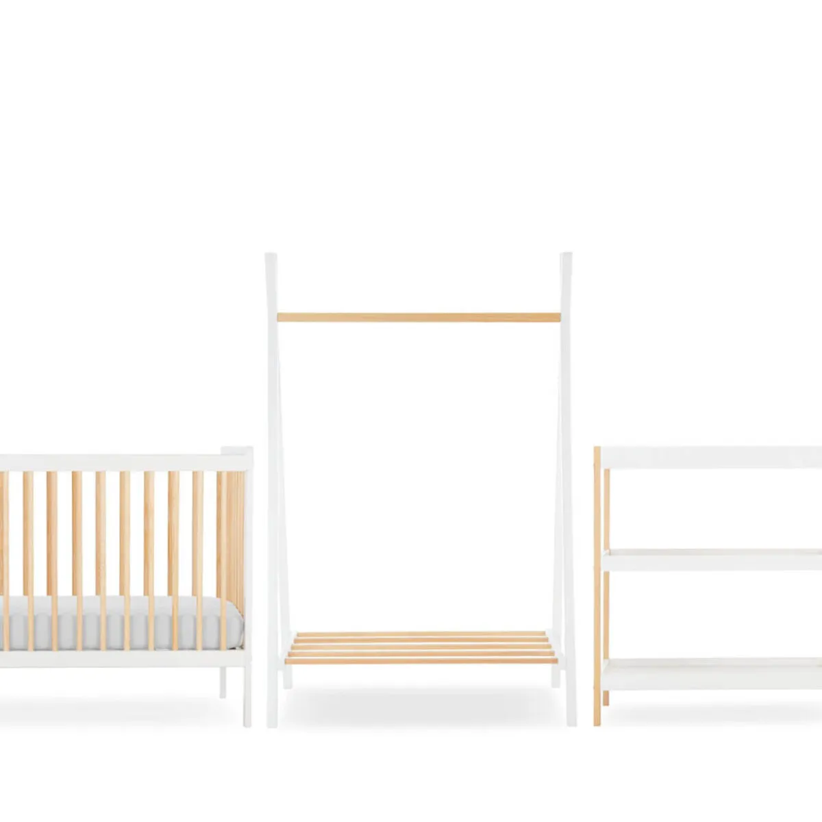 CuddleCo Nola 3 Piece Nursery Furniture Room Set with Cot Bed, Changer & Clothes Rail - Image 5