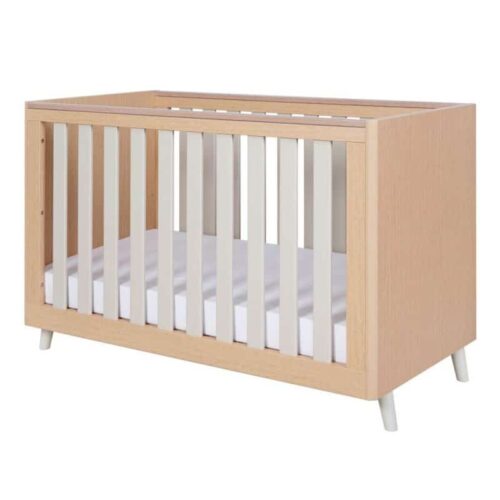 Tutti Bambini Fika Mini Cot Bed - Light Oak/White Sand