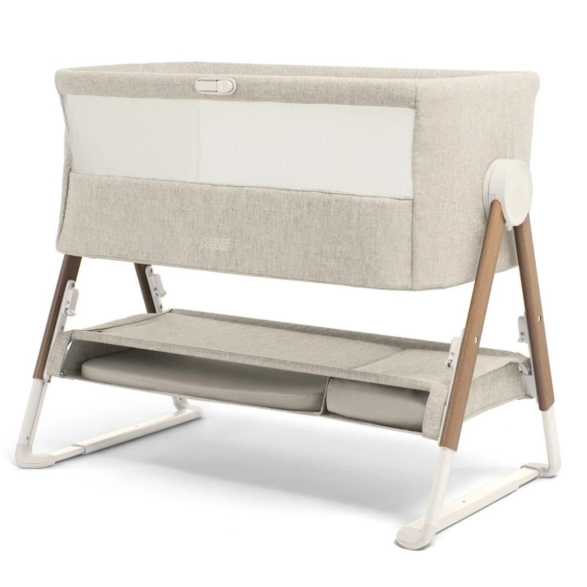 Mamas & Papas Lua Crib Bundle with Mattress Protector & 2 Sheets Fawn at Olivers Baby Care