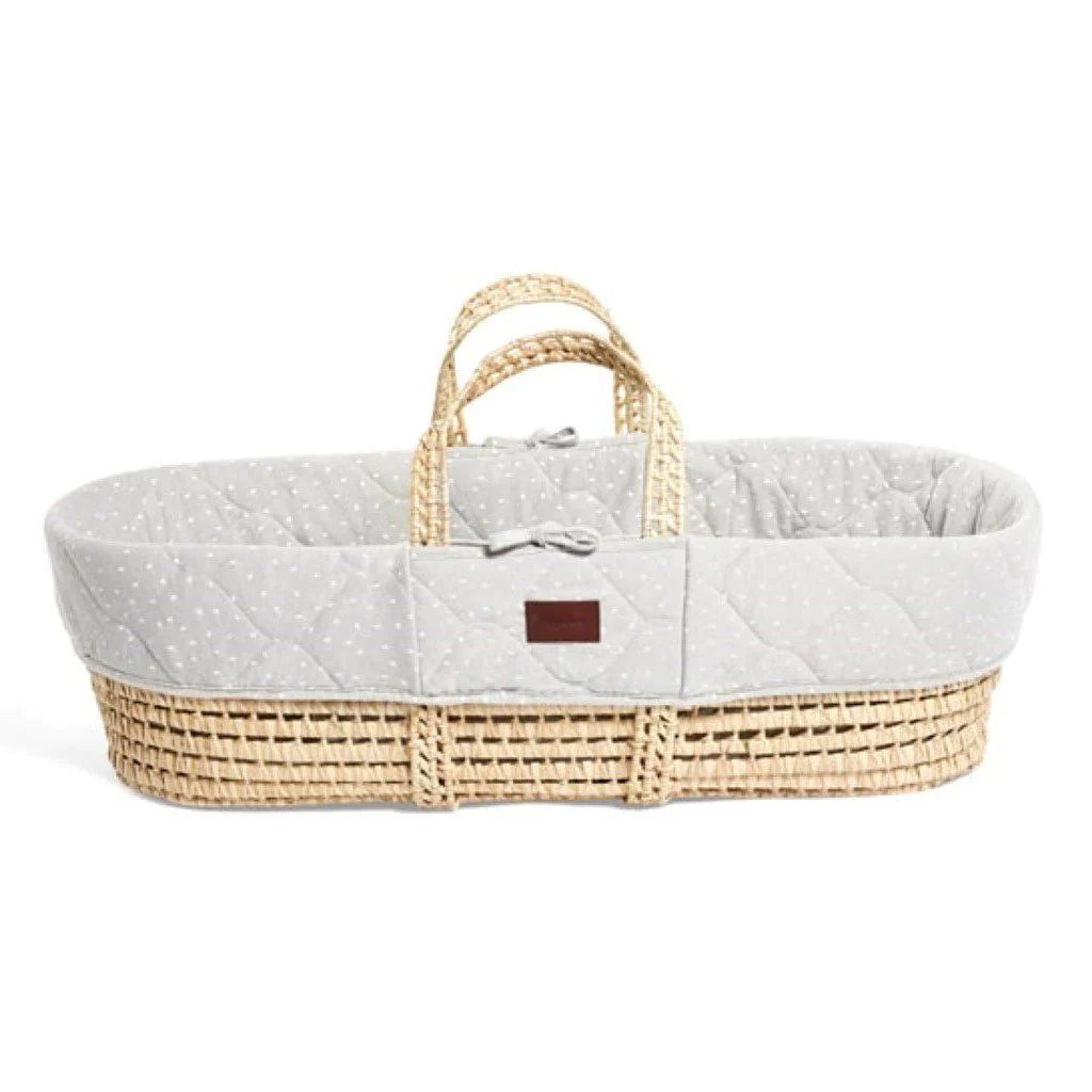 LGS Natural Quilted Moses Basket and Mattress - Dove Rice from Olivers Baby Care