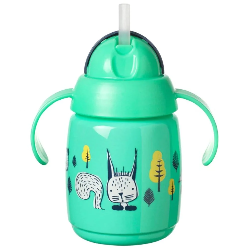 Tommee Tippee Insulated Trainer Straw Cup - 300ml - Green Green from Olivers Baby Care