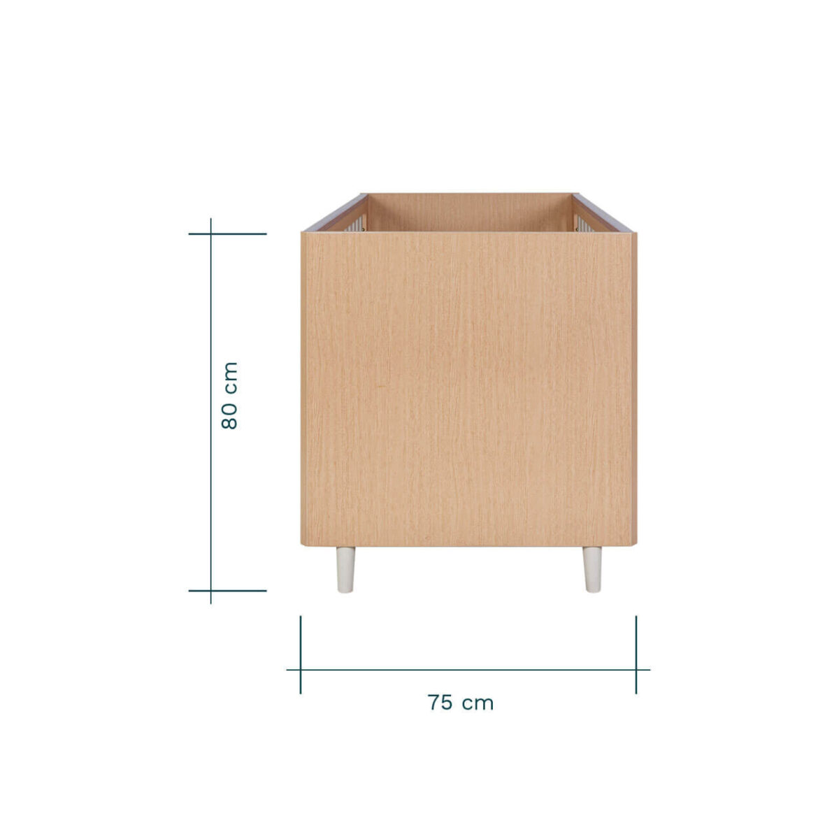 Tutti Bambini Fika Cot Bed 140cm x 70cm - Light Oak/White Sand - Image 2