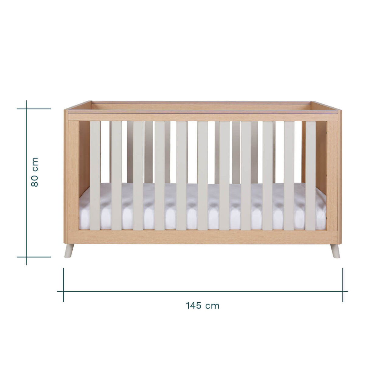 Tutti Bambini Fika Cot Bed 140cm x 70cm - Light Oak/White Sand - Image 3