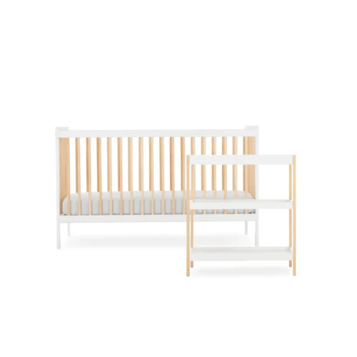 CuddleCo Nola 2 Piece Nursery Furniture Room Set with Cot Bed & Changer