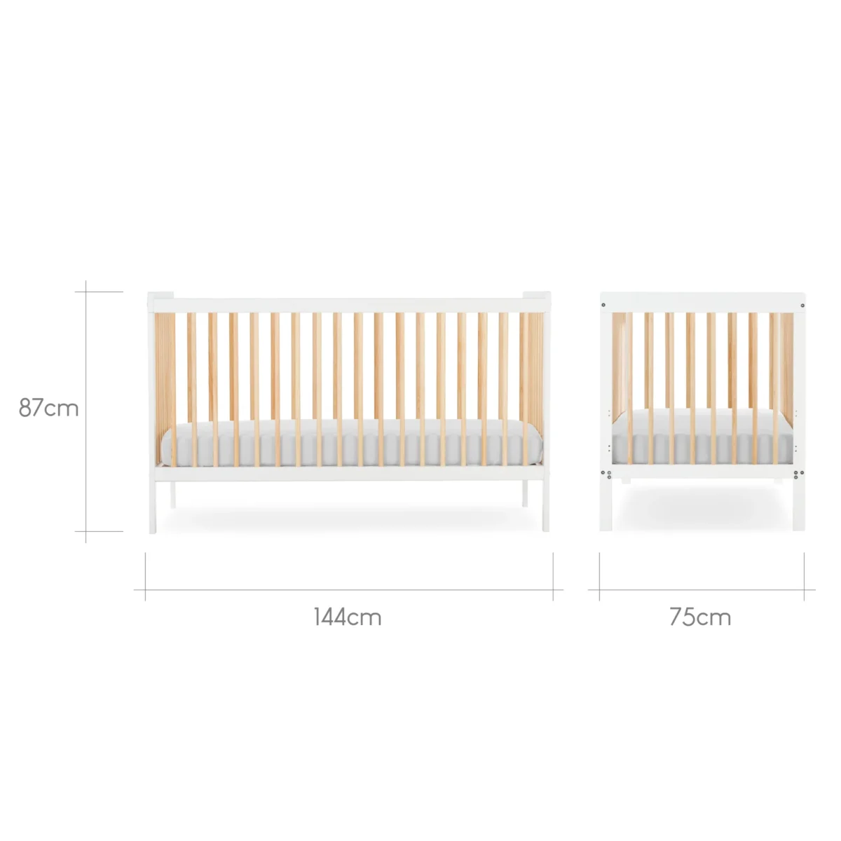 CuddleCo Nola 2 Piece Nursery Furniture Room Set with Cot Bed & Changer - Image 9