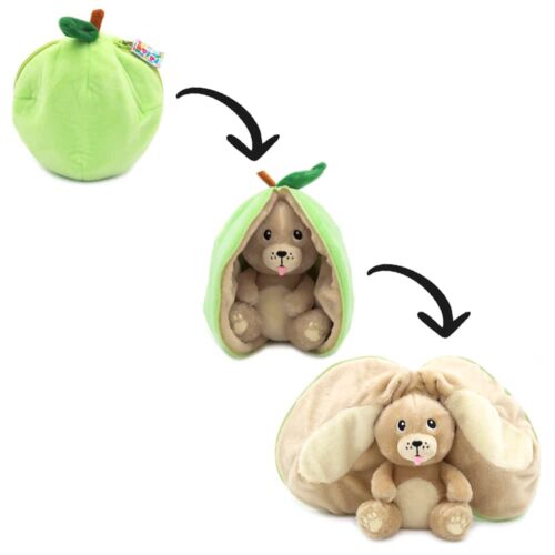 FliPetz Crocket The Dog Zip Up Plush Apple Soft Toy