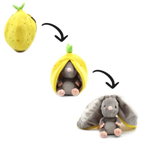 FliPetz Rocket The Mouse Plush Lemon Zip Up Soft Toy