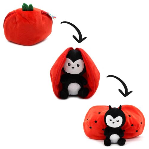 FliPetz Comet The Ladybug Plush Tomato Zip Up Soft Toy