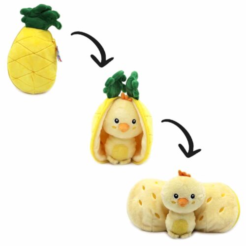 FliPetz Nugget The Chick  Plush Pineapple Zip Up Soft Toy