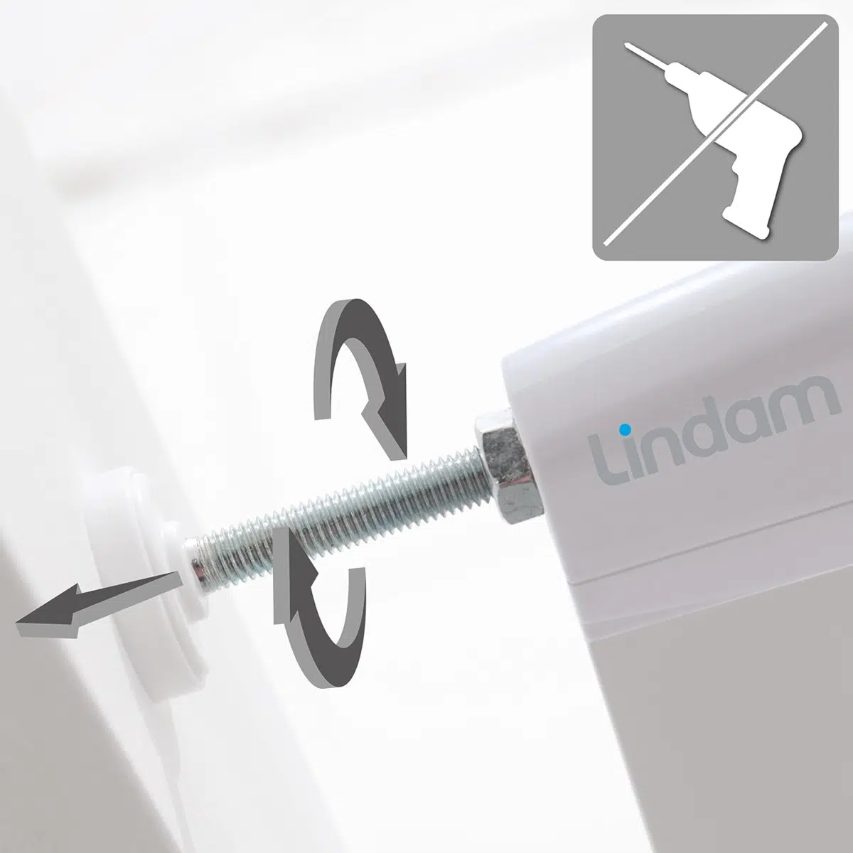 Lindam Sure Shut Ethos Stair Gate -73-79cm | Easy pressure Fit Install - White - Image 2