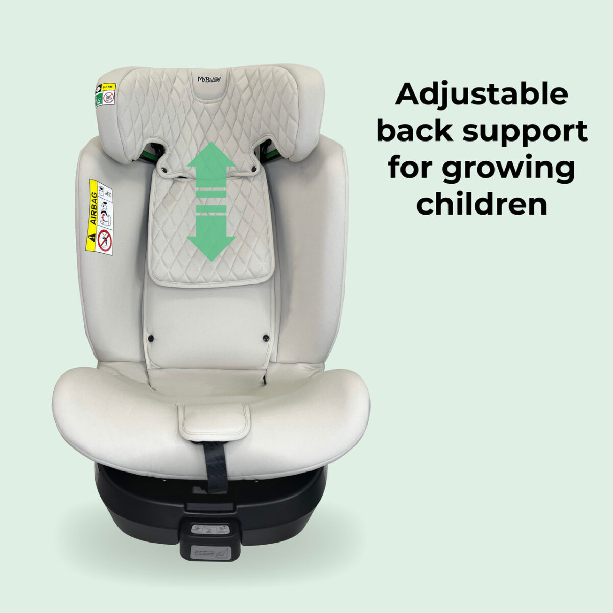 My Babiie MBCSSPIN i-Size (40-150cm) Spin Car Seat - Stone - Image 6