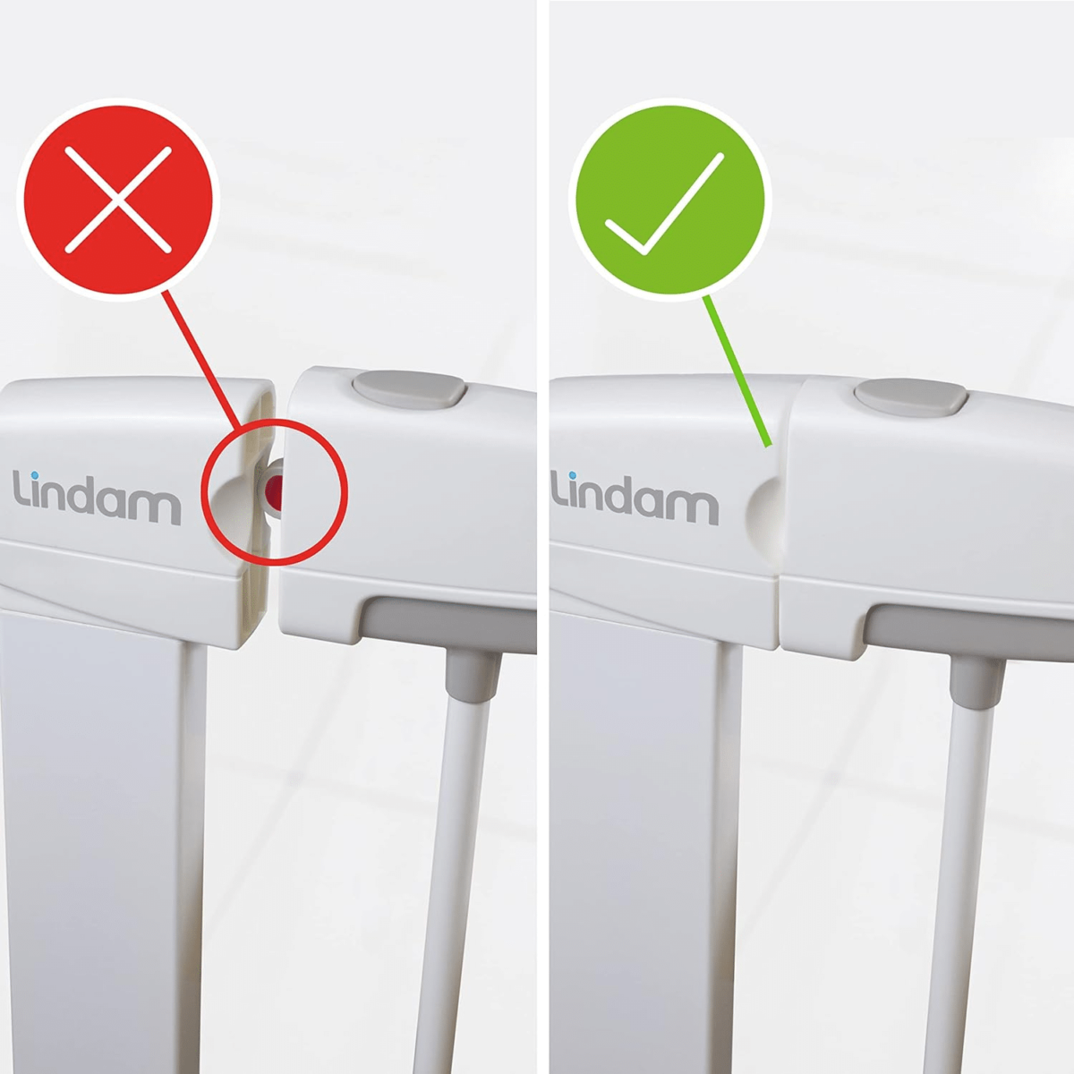 Lindam Sure Shut Ethos Stair Gate -73-79cm | Easy pressure Fit Install - White - Image 5