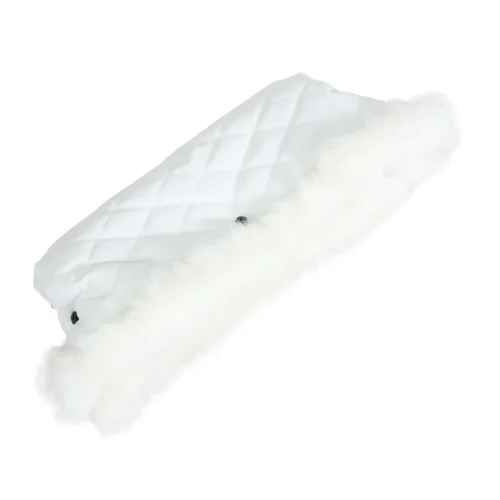 My Babiie Fur Trimmed Pushchair Handmuff - White