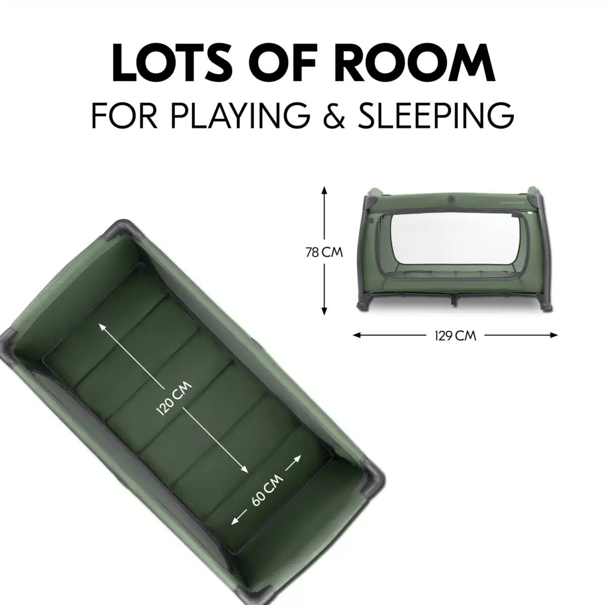 Hauck Play N Relax Centre Travel Cot - Olive Green - Image 11