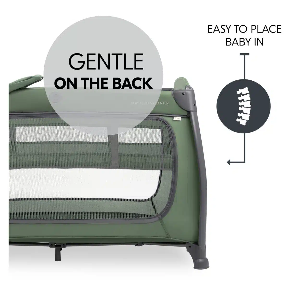 Hauck Play N Relax Centre Travel Cot - Olive Green - Image 8