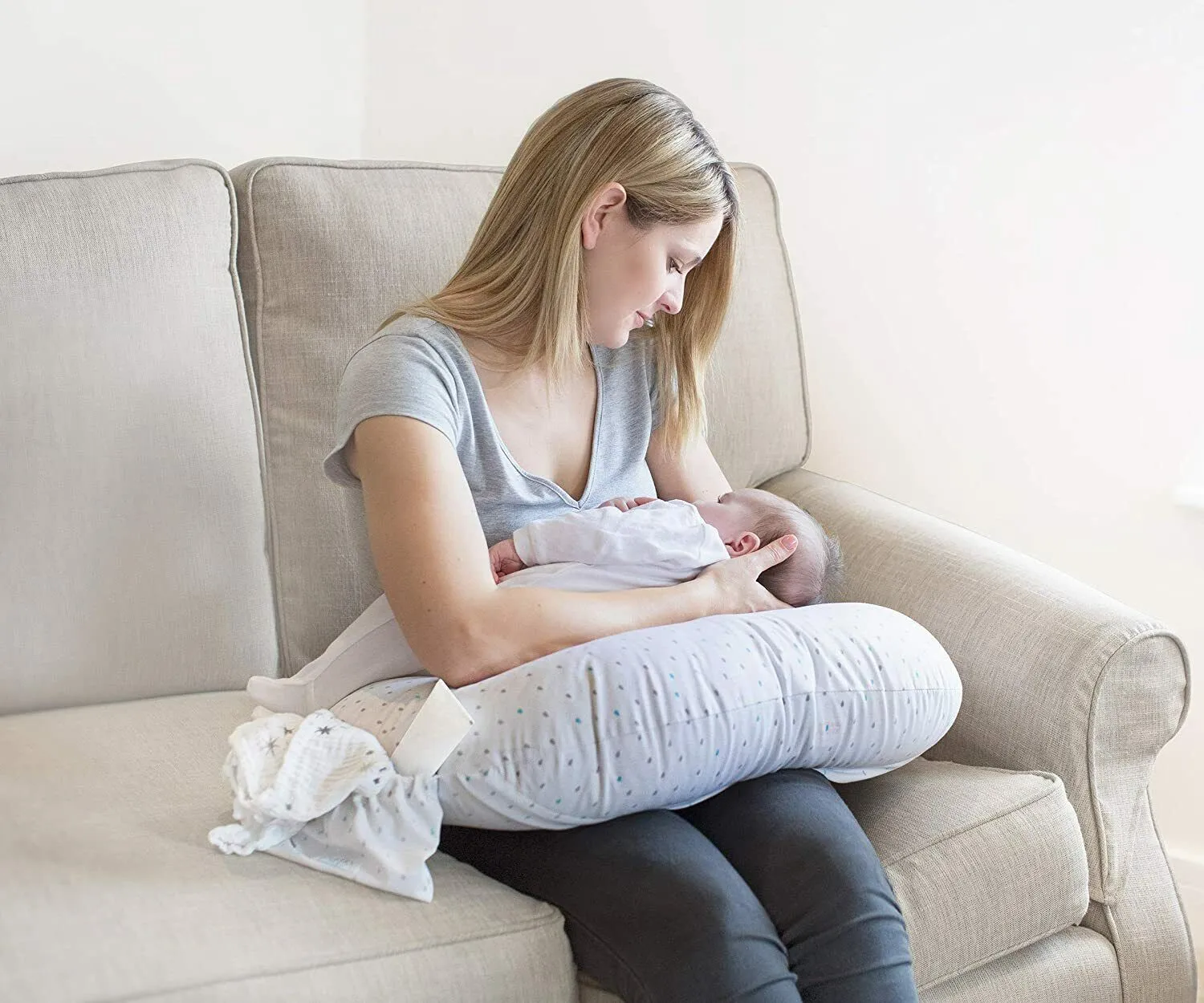 Purflo Feeding Cushion Teardrop Olivers BabyCare